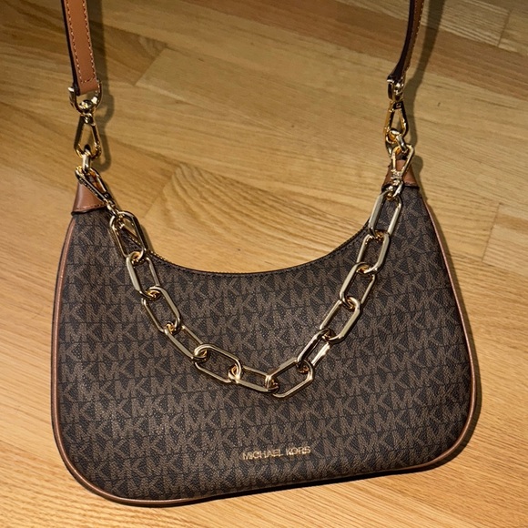 Michael Kors Brown Shoulder Bag with Gold-Tone Hardware - Picture 1 of 5